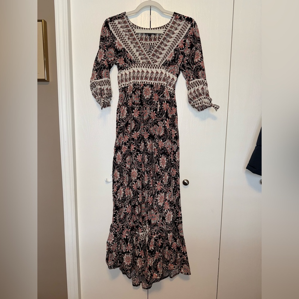 Caroline Morgan 3/4 TIE SLEEVE BOARDER DRESS
